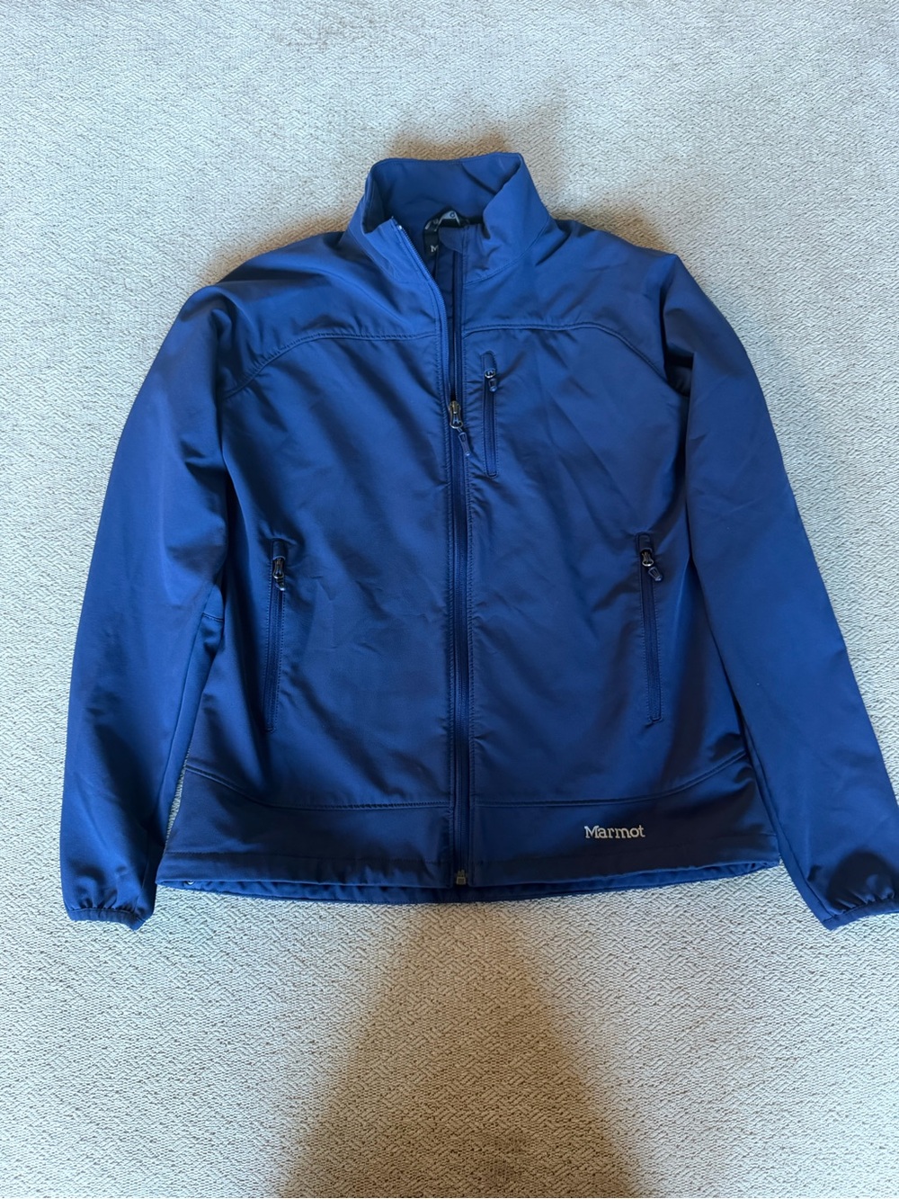 Marmot Navy Blue M3 Softshell Full Zip Jacket US Pipe Patch - Medium